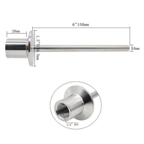 304不锈钢1.5“TC卫生食品级卡箍电热套管温度感测器NPT1/2 螺纹