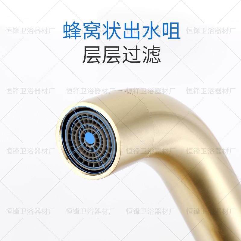新款直销拉丝金304不锈钢冷热面盆龙头 洗脸盆 台下盆台上盆黑色
