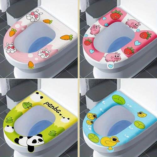 Cute Soft Silicone Toilet Seat Cover Washable Reusable Warm