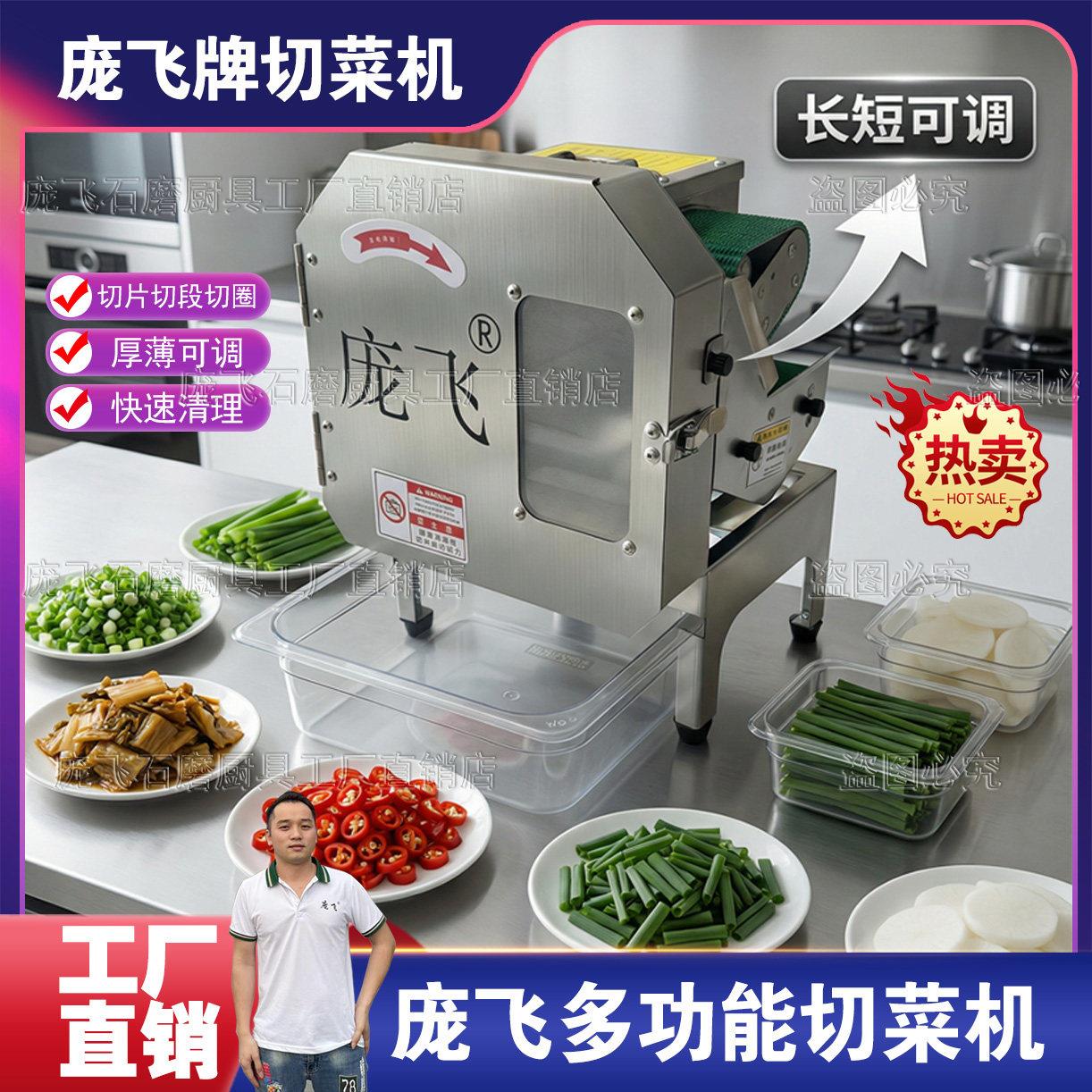 庞飞牌多功能切菜机切馅料机切葱花切韭菜商用全自动工厂直销新款