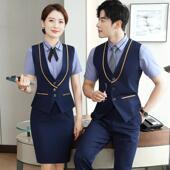 男 职业装 酒店服务员工作服女夏季 餐饮饭店酒吧ktv前台收银员短袖