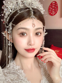 韩式超仙美水晶串珠流苏发箍仙美额饰新娘结婚头饰品2023