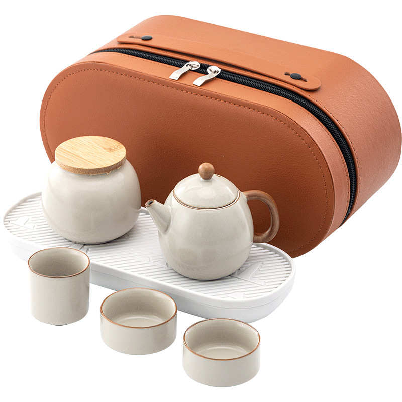 便携式旅行茶具套装出差露营小套装陶瓷泡茶壶茶杯商务伴手礼品