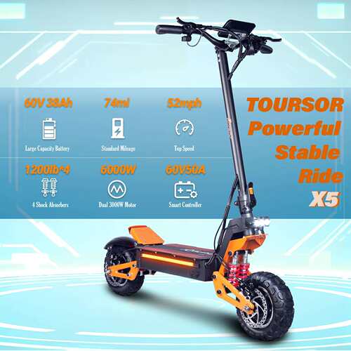 欧美海外仓现货折叠电动滑板车大功率越野滑板车 60V