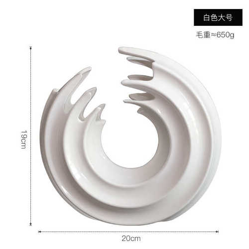 摆件玄关陶瓷中式圆形现代新奢色书柜软白金样板间装装饰品轻客厅