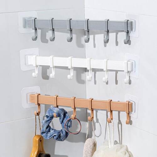 Wholesale 6-Hook Seamless Kitchen and Bathroom Adhesive Plas