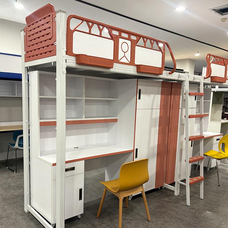 大学生宿舍上床下桌组合床员工落地床柜一体公寓上床下桌工厂直销