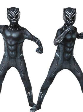 女黑豹衣服儿童男紧身衣套装Black Panther 金色成人万圣节cos服