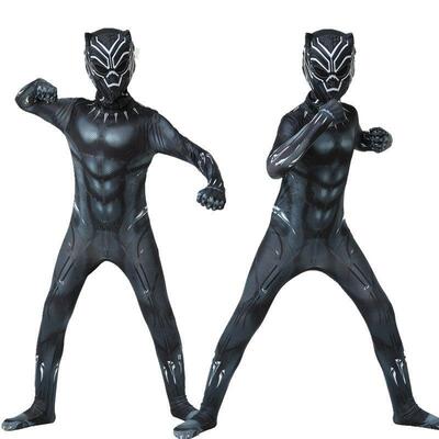 女黑豹衣服儿童男紧身衣套装Black Panther 金色成人万圣节cos服