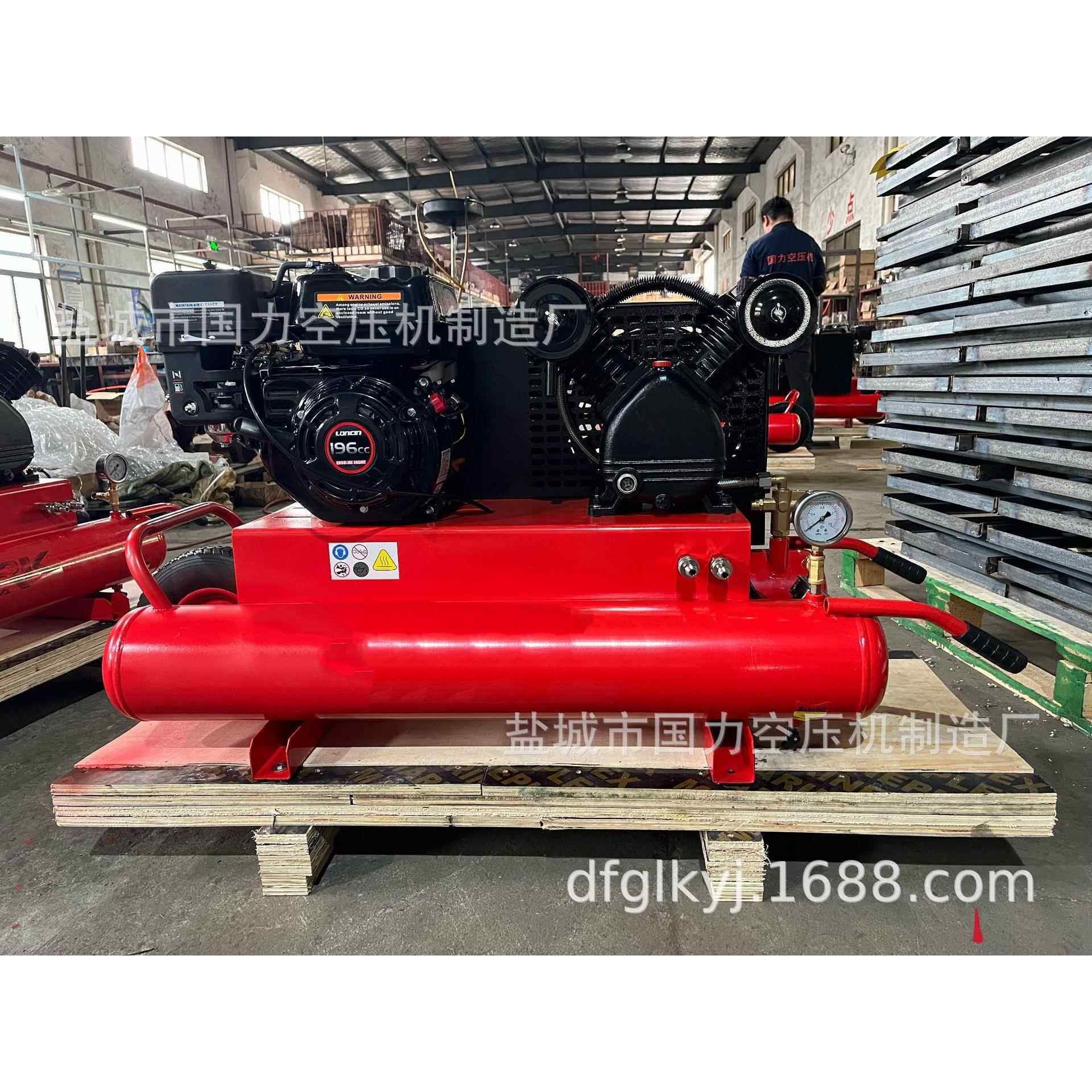 活塞皮带空气压缩机阿斯米安全阀EPA汽油机250L/MIN125PSI10加仑