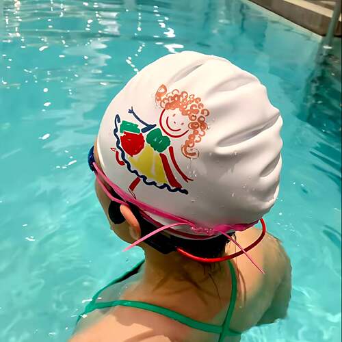 高颜值泳帽女款长发加大硅胶弹性不勒头游泳帽防水舒适印花大头围