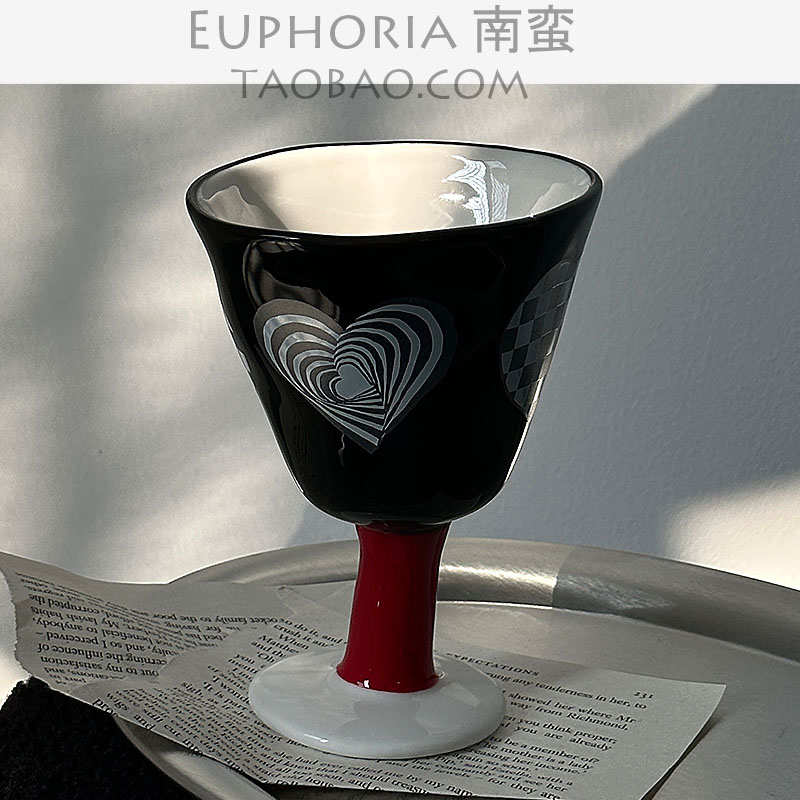EUPHORIA静奢创意爱心陶瓷杯热红酒杯高级感高脚杯红酒杯小众礼物