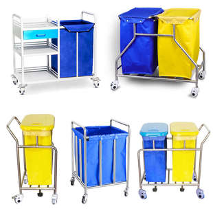 加厚304不锈钢护理车污物车医院病房被服清理车污衣车