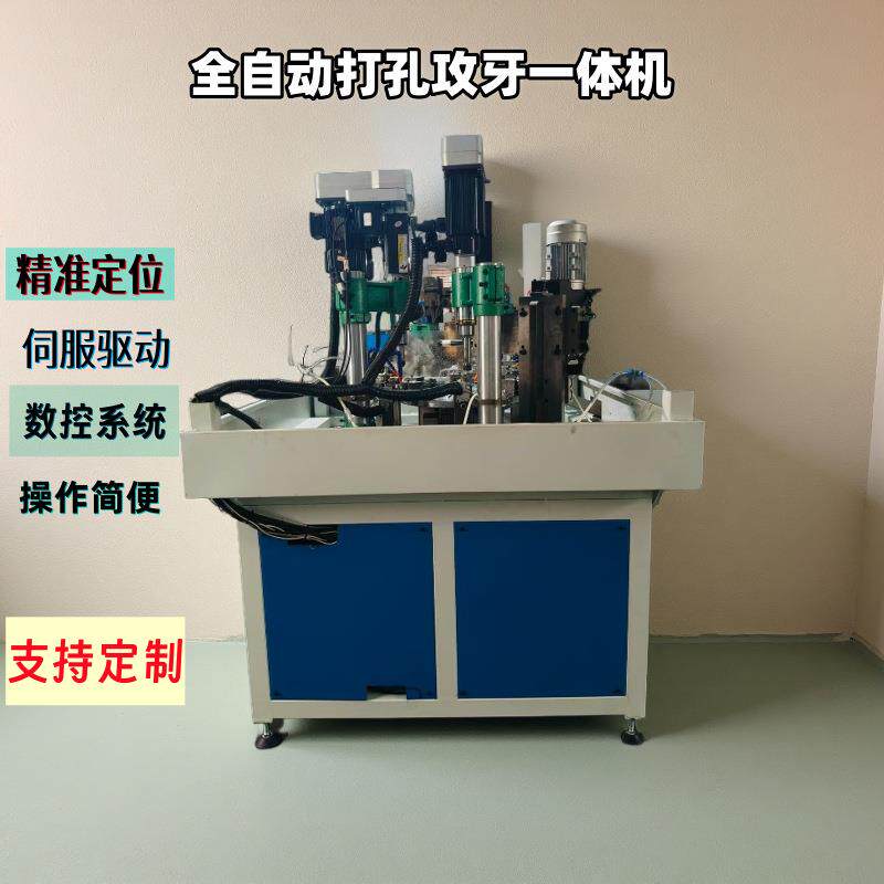 伺服电机非标定制全自动打孔攻牙机高精度多工位转盘式钻攻组合