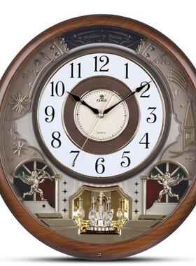 POWER钟表客厅大挂钟欧式时尚创意时钟静音石英音乐动感挂钟6246