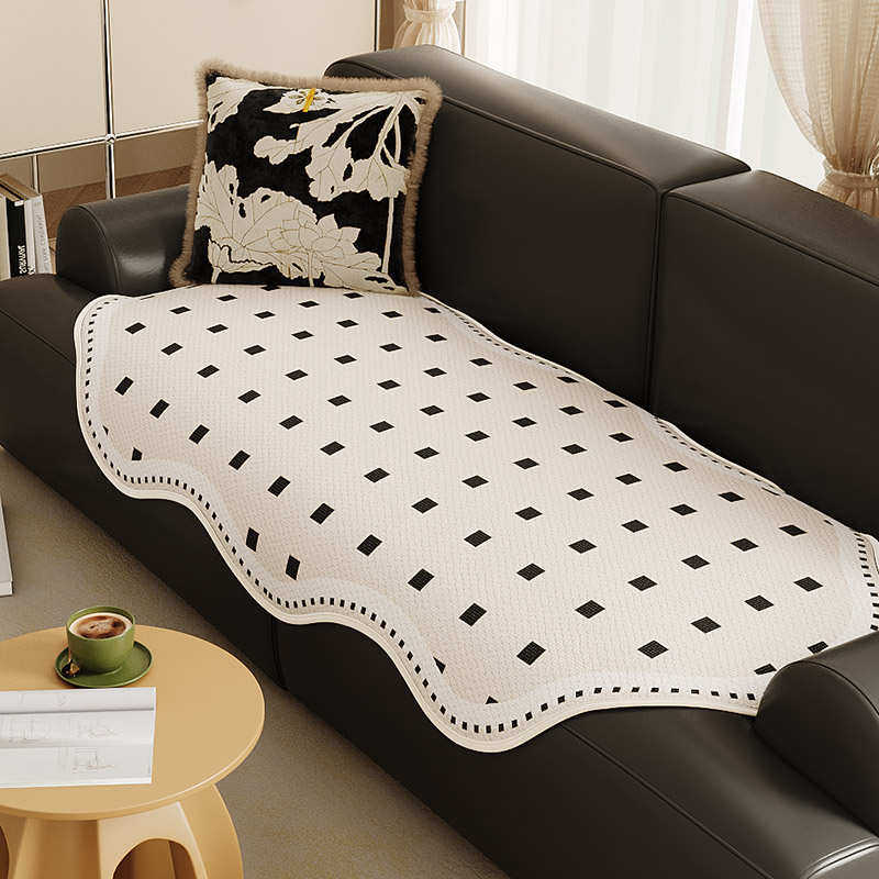 皮沙发专用异形不规则沙发垫子四季通用高级冰丝夏季2024新款盖布
