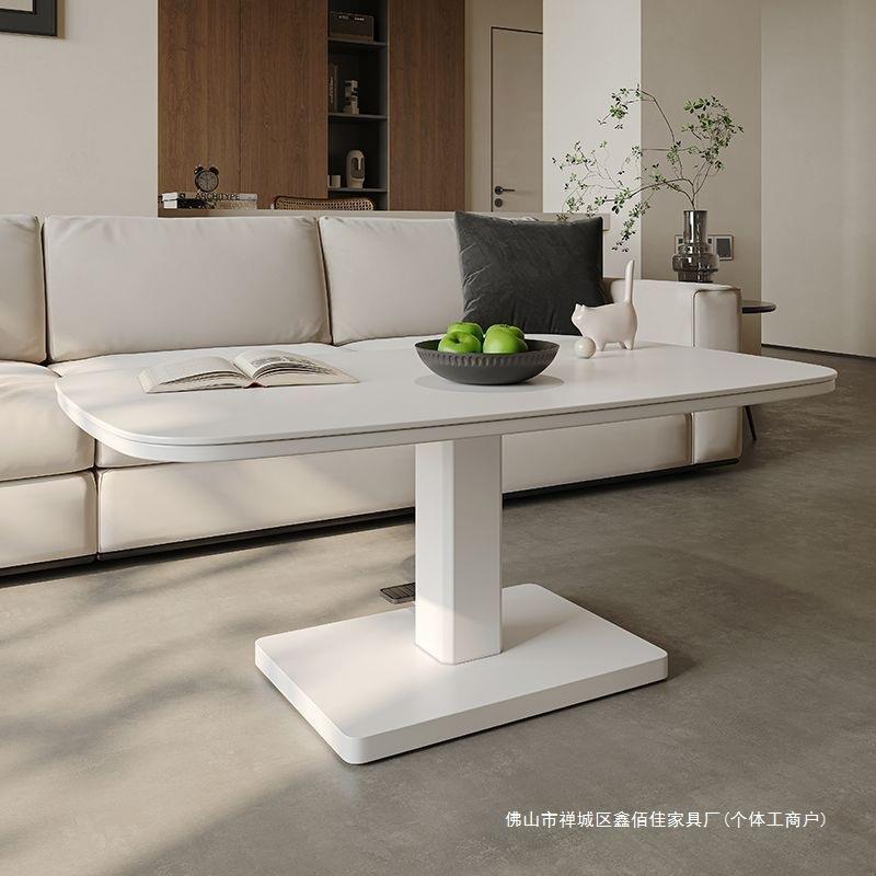 小户型现代风装修多功能升降茶几餐桌两用简约家用吃饭桌网红餐桌