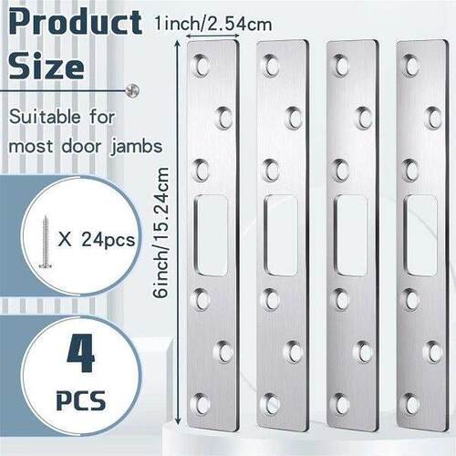 A002 4 Pcs 6 Inch Door Strike Plate Security Latch Strike