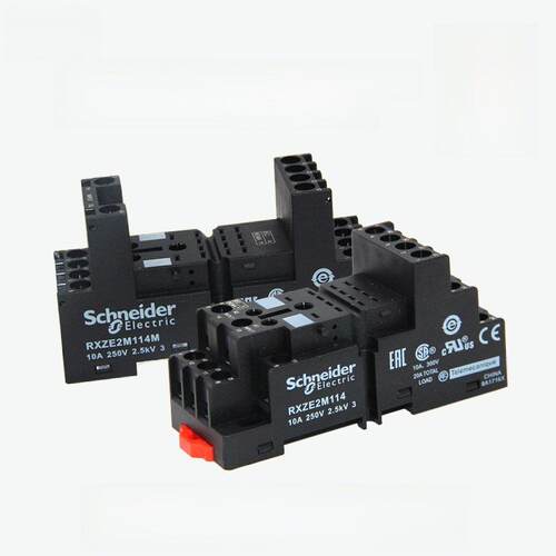 施耐德中间继电器底座Rxze2M114 Rxze2M114M混合插座14英尺4开4关