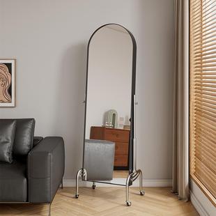 ?可移XCZ动穿衣镜旋家转落地镜杂志架置物书架卧用室可调节镜子全