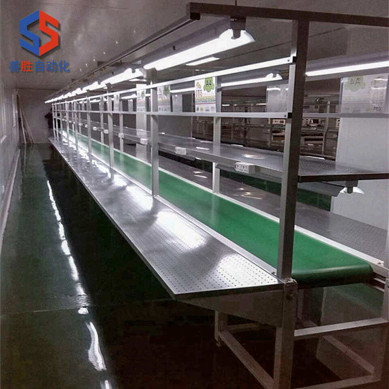 非标定制皮带生产组装装配线不锈钢包边条形工作台平面皮带输送线