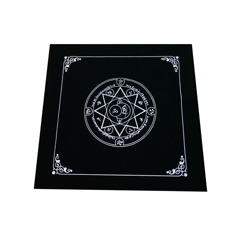 现货黑色绒布塔罗牌八芒星桌布五芒星桌布牌袋