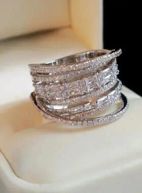 新的豪华优雅的时尚潮流锆石戒指的妇女婚礼