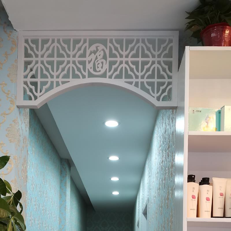 中式门头挂落门楣PVC门框装修现代简约镂空装饰角花花格雕刻定制