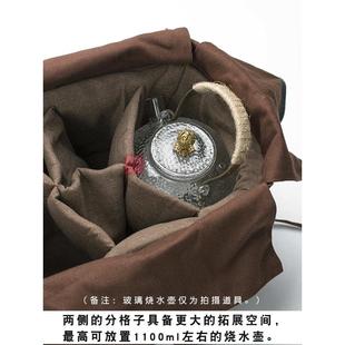 1VPK大容量旅行茶具收纳包便携茶具收纳盒户外车载茶具包茶具箱