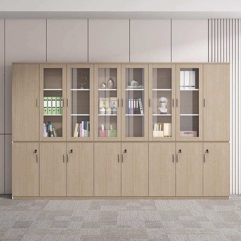 文件柜资料柜办公柜子储物柜员工带锁收纳柜木质书柜办公室置物柜