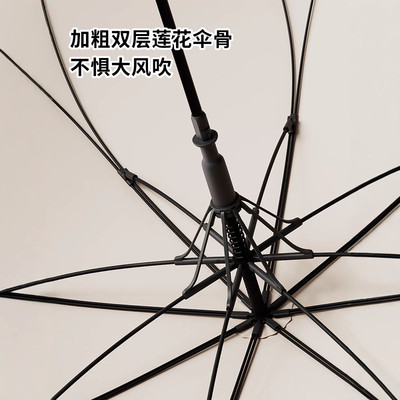 无缝一片式直柄雨伞女生高颜值自动伞加大加固加厚抗暴雨长柄伞
