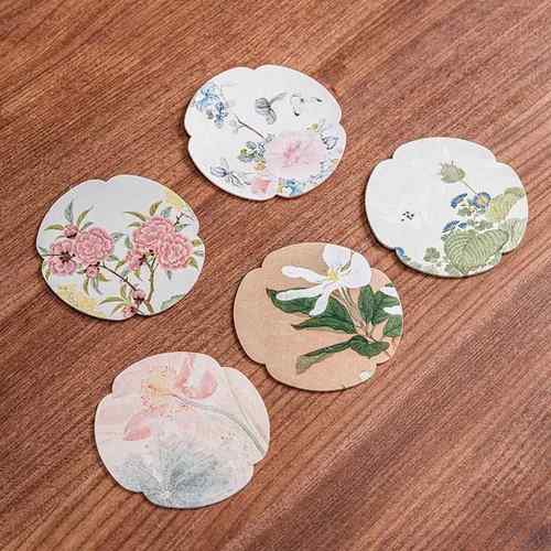 高档云纱花草集杯垫防水双面中式布艺家用壶承隔热垫茶托茶道配件