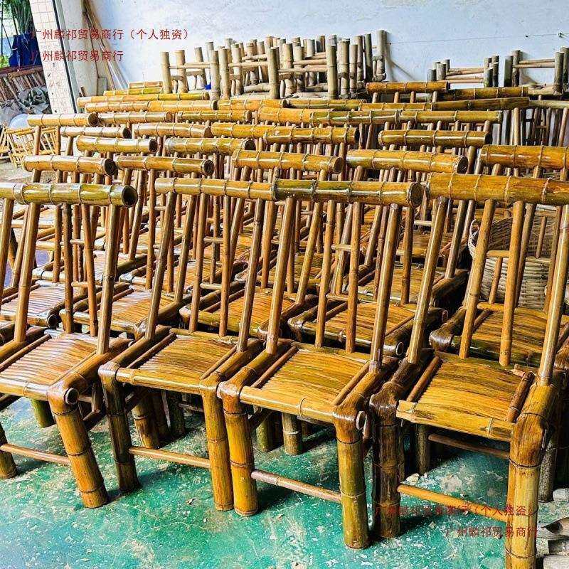 老式传统竹椅中式靠背椅煮茶复古纯手工家用凳子竹编椅子餐椅成年