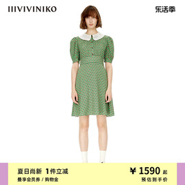 iiiviviniko夏季印花衬衫式短款连衣裙，女m230609180a