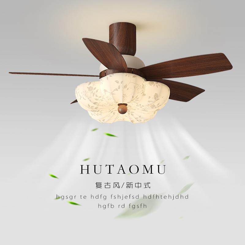 风扇灯布代美学吊灯新中式大宋风力餐厅吊扇灯式客宋厅卧室艺736
