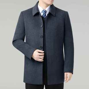 秋衣冬羊季 拆卸羽绒内翻领毛呢子休闲 高胆级感双面呢大中8508长款