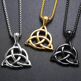 Jewellery Mens Lucky Triquetra Knot Luxury Trinity Designer