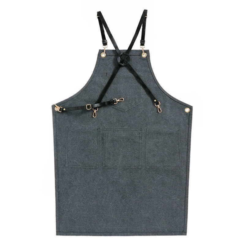 奶工作服咖啡厅围裙加厚围裙女茶店花艺师logo帆布定制