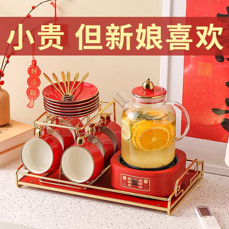 新婚礼物送新人新娘闺蜜高级实用摆件朋友结婚陪嫁大气茶具套装