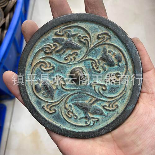 仿古铜 镜法式道具件铜镜 门对门仿古铜镜 居SDR001挂工家艺品 道