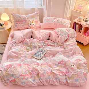 水洗加卡通被套69276879件四套件套床上用品超软3床笠A类宿舍厚亚