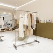 中岛挂衣架高档衣服货架 店展示架落地式 服装 店陈列道具不锈钢女装