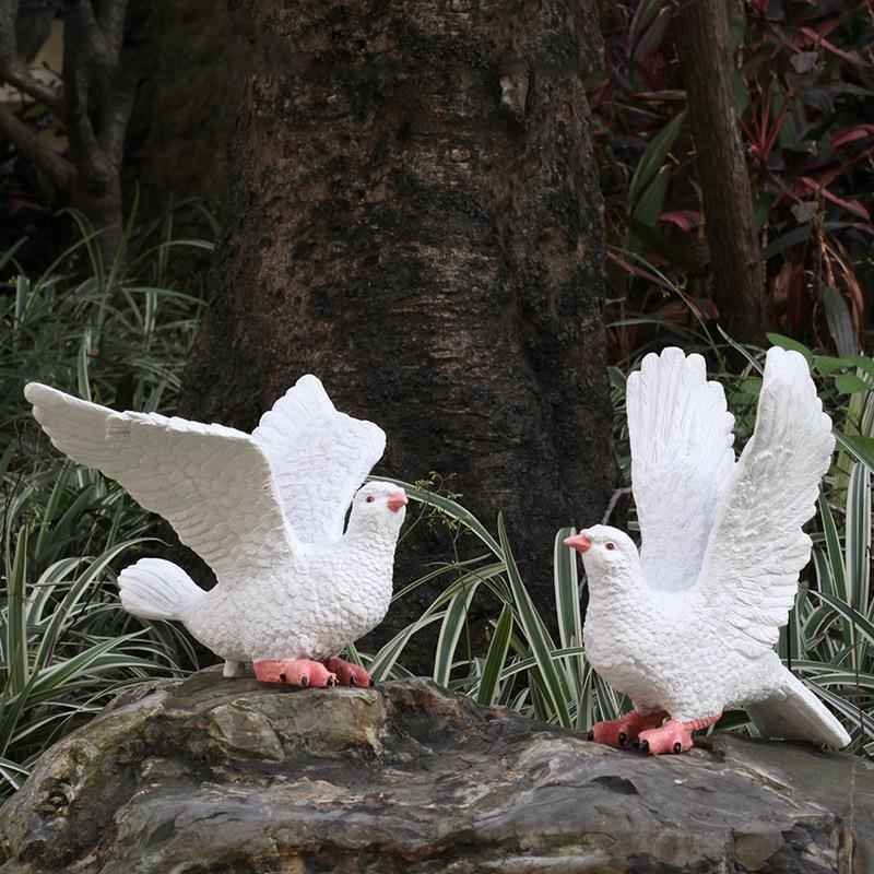 仿饰真假鸽造子园林景观装品摆件白色799树脂模型墅花园庭别院布