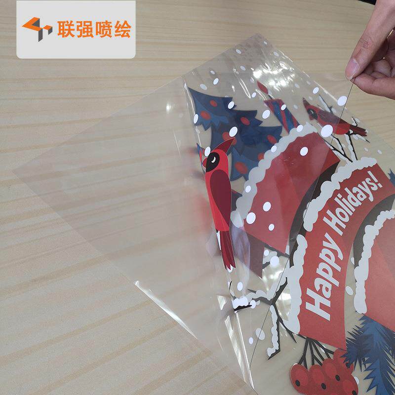 厂家供应UV超透膜 uv玻璃贴彩白彩打印 uv喷画透明画面打印