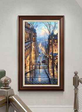 美式装饰玄关走壁VOR画复法古建筑欧式油画客厅廊画挂画餐厅式墙