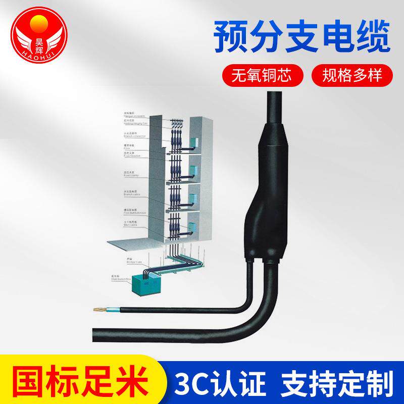 昊辉销售预分支电缆YJV国标铜芯电力电缆连体多芯分支线缆