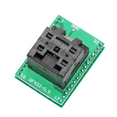 HMILU厂家QFN32双层板测试座0.5间距5*5IC插座 QFN32烧录座