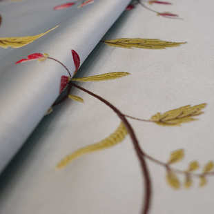 中式面料织锦缎红木家具树枝抱花面料沙发提花靠垫高精密枕坐垫