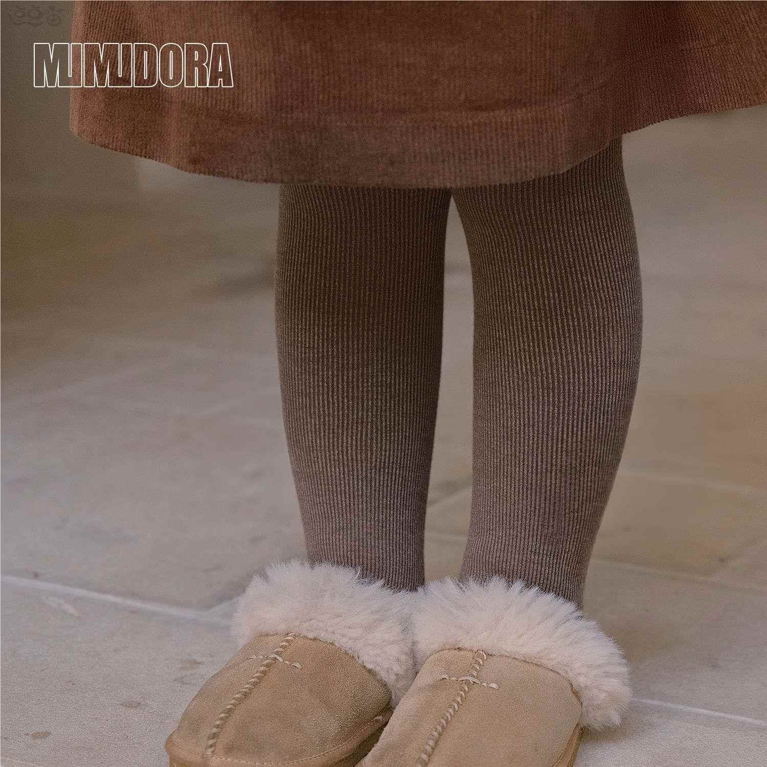 宝宝加绒连裤袜秋冬婴儿大PP加厚保暖打底裤女童韩版纯色连体袜子