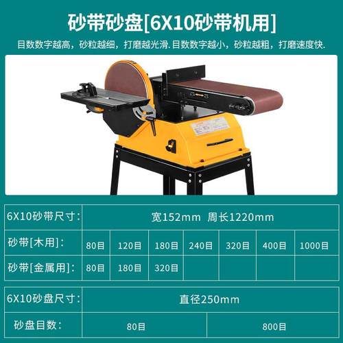 LUXTER/洛克士 6寸砂带152X1220mm 10寸砂盘250mm木用金属用6X10